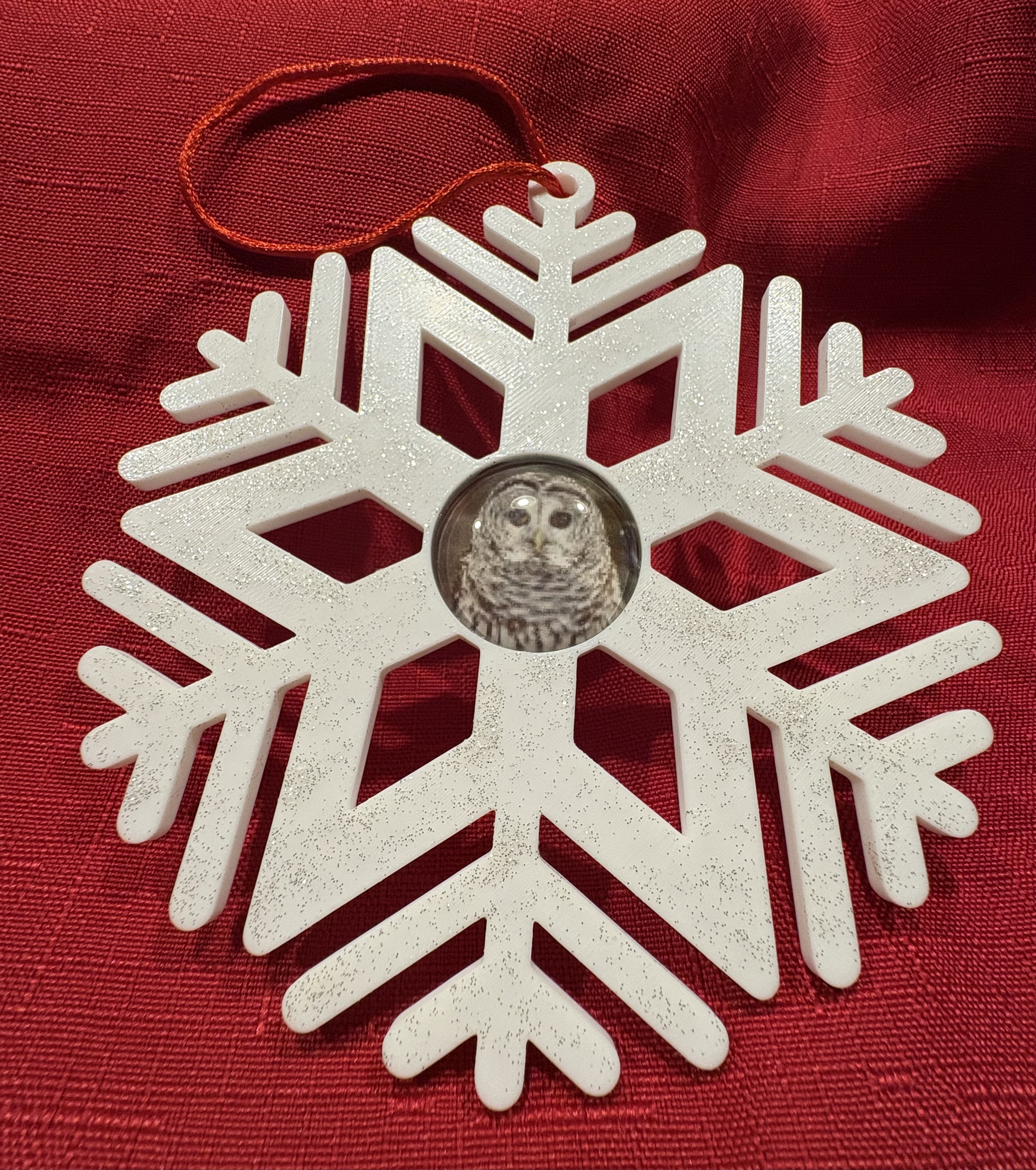 Owl snowflake ornament